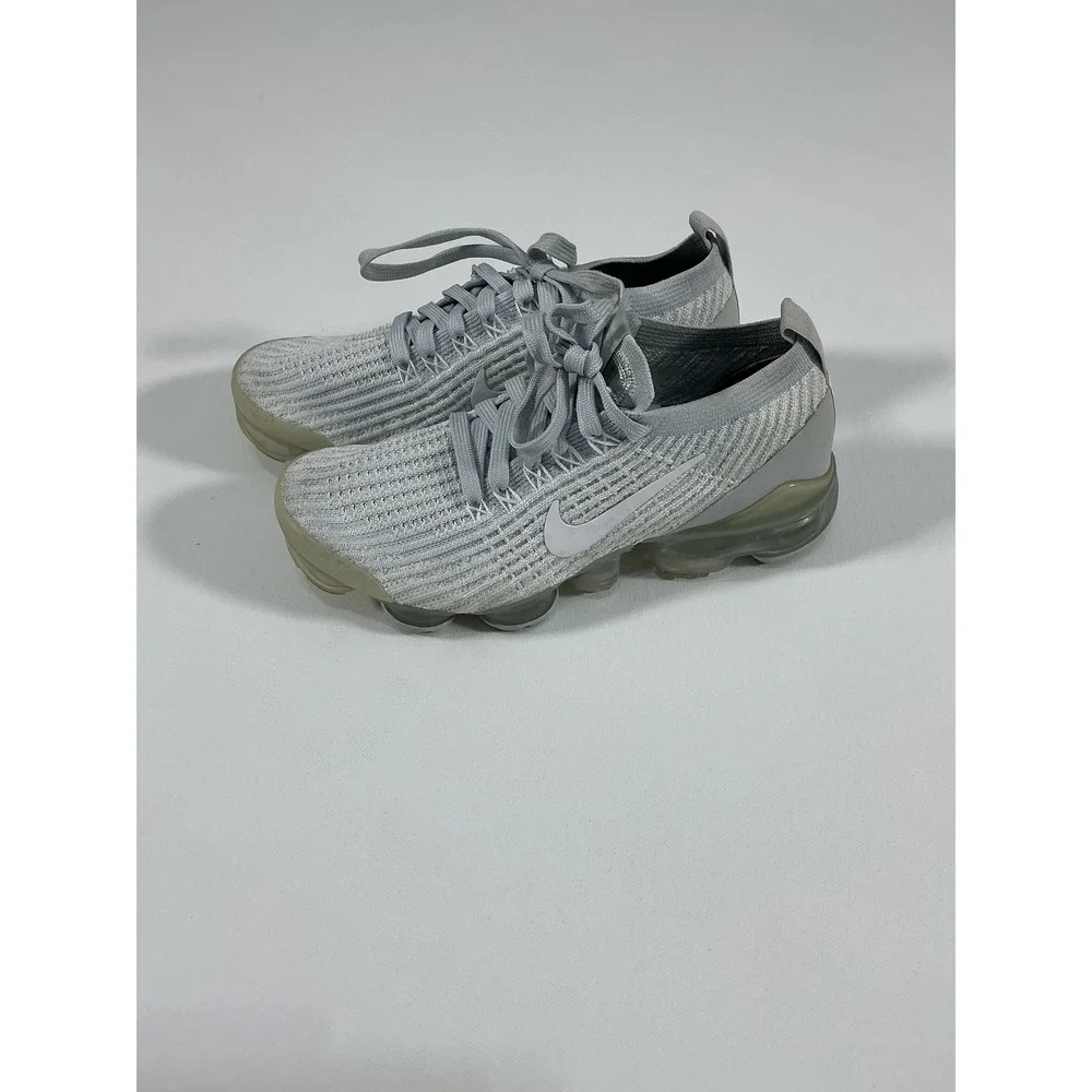 Nike Air VaporMax Flyknit 3 Pure Platinum Gray Running Shoes Women's Size 5.5